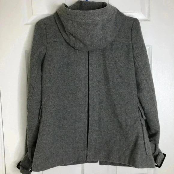 GAP Factory Grey Wool Blend Hooded Pea Coat Sz XS - Picture 13 of 16